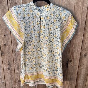 Trovata Yellow and White Floral Blouse